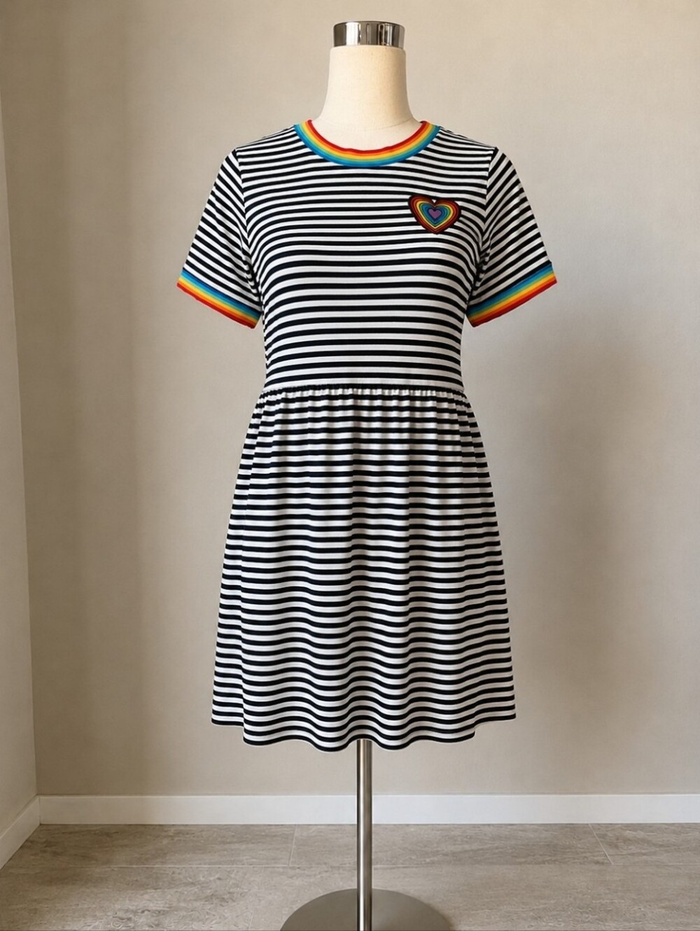 Hot Topic Rainbow Trim Striped Skater Dress | Rainbow | Pride | Festival